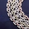 Topgrillz Men's Cubic Zirconia Necklace, Cuban Mesh Chain, 15mm, Hip Hop Style Q0809