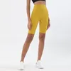 Dikişsiz Yoga Şort Koşu Spor Pantolon Yüksek Bel Bal Şeftali Kalça Beş Nokta Sıkı Spor Giyim Kadın Egzersiz LU-99 Tayt Biker Kısa