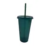 Summer Water Cup 710ml Plastic Drinking Bottles with Straws Birthday Wedding Party Reusable Juice Tumbler GCE13327