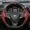 For Chevrolet CRUZE Cavalier MALIBU XL Equinox trax DIY custom leather carbon fiber square car steering wheel cover auto parts