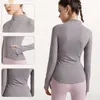 lu-065 Nuovo abbigliamento fitness autunno / inverno Top con cerniera slim fit lu abbigliamento yoga Giacche da corsa a maniche lunghe per abbigliamento yoga con logo del marchio