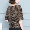 Été femmes Blouse à manches courtes femmes chemises rayé grande taille haut pour femme bureau dame Style Blusas Mujer 10126 210427