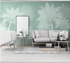 Fonds d'écran Papel De Parede Nordique Plante Tropicale Cocotier Paysage 3D Papier Peint Mural, Salon Chambre Papiers Peints Décor À La Maison