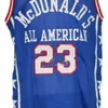Nikivip All American #23 Michael MJ Blue Retro Basketball Jersey McDonald Mens сшил на заказ любой номер название майки