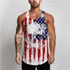 Running Jerseys Star Printing Sexy Men039s Vest 3D Digital Loose Top Round Neck Sleeveless Tshirt för Male 2021 American Flag 7445453