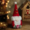 クリスマスGnomeと鐘とハンドメイドの豪華な顔の無い人形スウェーデンの置物の装飾品の飾り子供のギフト層のトレイの装飾xbjk2110