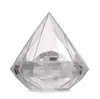 Party geschenken 9 * 9cm Clear Large Plastic Diamond Candy Boxes Bruiloft Gunst Box Candys Houders Banket GiveAways SN3873