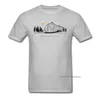 Tops Shirts Mountains Bellen Herfst Unieke Korte Mouw Pure Katoenen Ronde hals Heren T-shirts Tee Shirt 210714