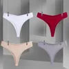 4 pz / set cotone morbido G-string mutandine sexy biancheria intima biancheria intima biancheria intima biancheria intima comodo vestibilità design femminile quotidiano tinta underpants 220311