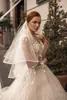 キャサリンジョイス2021 Boho Wedding Gows Aライン長袖レースアップリケカバードゥムブライダルドレスRobe de Mariee