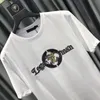 Herren T-Shirt Stickerei Trend Top Dünn Atmungsaktive Mercerisierte Baumwolle Kurzarm T-Shirts 2022 Neue Moderne Stilvolle Eisseidenkleidung Schwarz Weiß M-4XL