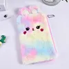 Colorful Cute Rabbit Plush Children Zipper Coin Purse Kids Wallet Pouch Case Bag Women Lady Mini Handbags Students Pen Bag