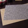 4pcs/lot Placemats Jacquard PVC Heat-insulated Non-slip Tableware Cloth Bowl Dish Pad Mats Coaster 210423