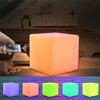 Möbler Waterproof Garden Glowing Pall Cube Remote Control Pe Plastic LED RGB Wireless El Decoration Lawn Lamps245y