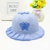 2020 Spring Nieuwe Gestreepte Butterfly Wastafel Hoed Frill Princess Hat Baby Sunscreen Hat GC124