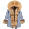 Women's Fur & Faux Jacket Women Winter Real Coat Big Natural Long Parka Waterproof Raccoon Collar Hood Thick Warm Thickness