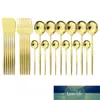 24pcs Gold Ze Stali Nierdzewnej Obiadowa Zestaw Sztućców Noże Forks Kawowy Łyżka Kolacja Zastawa stołowa Zestaw Kitchen Tableware Flatware