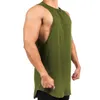 Marca roupas de ginástica dos homens singlets musculação stringer topo algodão fitness sem mangas camisa muscular colete simples tanktop228t