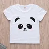 Baby Girls Roupas Sets Primavera Outono Moda Menina Outfits Pura Branco Panda Imprimir Blusa de Manga Curta + Saia Terno Crianças Crianças Crianças Roupas