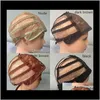 Gorros de peluca de encaje adhesivo doble para hacer pelucas y tejido de cabello Gorro de peluca ajustable elástico 4 colores Gorro de cúpula para peluca 10 piezas Tgryn 5Hcjw