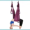 Stripes Fitness Supplies Sports Outdoors5 Colors Yoga Hammock 6 Handles Strap Home Gym Hanging Belt Swing AntiGravity Aerial Tr6039272