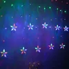 Led Deer Star Moon Curtain Light 220V 110V Jul Garland String Fairy Lights Utomhus för hem Bröllopsfest År Dekor 211122