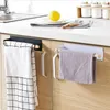 Toalhas de toalhas parede de metal pendurar suporte para banheiro de madeira rack rold roll filme de armazenamento de plástico acessórios de cozinha