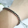 Pulsera de tenis de plata pura sólida para mujer