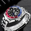 LIGE Sapphire Watches For Men Luxury Brand Ceramic Bezel GMT Automatic Watch 100M Waterproof Sport Mechanical Men Watch 210527