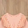 0-18M Spring Autumn born Infant Baby Girl Ruffles Romper Lace Long Sleeve Jumpsuit Playsuit Clothes 210515