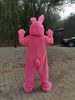 Image réelle costume de mascotte de lapin rose tenue fantaisie robe de soirée de personnage de dessin animé