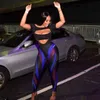 Nibber Neon Color Blocking Women Leggings High Waist Stretchy Skinny Striped Fitness Pants Match Female Streetwear Slim Deal 211204