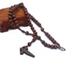 Katolisisme Rosary Brown Wood Halsband Gift Religiösa bönpärlor