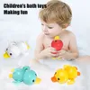 Summer Bathroom Bath Shower Cute Little Yellow Duck Toys Baby Clockwork Swimming Children Play Water