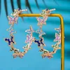 GODKI Fashion Jewelry Brand Charms Luxury Butterflies Hoop For Copper Pave Cubic Zirconia Women Earrings Gift