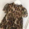 Baby Girls Robes Summer Kids Girl Leopard Print Robe en mousseline de soie