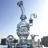 Hoge Kwaliteit Faberge Egg Bong Waterpijp Zwitserse Perc Glas DAB RIGHT Douchhead perc Oil Rigs Recycler Water Pijp MFE01 Dubbele beglazing 14 Vrouwelijke Joint