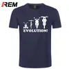 REM Neuheit Jugend-T-Shirt Evolution eines Dreirad-Fahrrad-Moped-Motorrads 210329