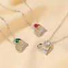 Lettre de mode Mom Coeur en forme de coeur incrusté Colliers de pendentif pour femmes chaînes de couleur argentée
