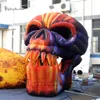 Outdoor Halloween Decorative Inflatable Burning Skull 4m Giant Air Blown Death Head Bone Replica For Concert And Carnival Night Decoration