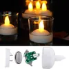 Flameless Floating Candle Vattentät Flimrande Tealights Varm vit LED-ljus för pool Spa Badkar Bröllopsfest Middag Dekor H1222