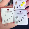 Brand Stud earrings statement bear star tree for women 3 Pairs/ lot flower rhinestone key leaf animal jewelry Wholesales Free DHL