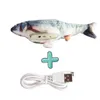 Elektronik Pet Kedi Oyuncak Elektrikli USB Şarj Simülasyon Balık Oyuncaklar Köpek Kedi Için Çiğneme Isırma Sarf Malzemeleri Dropshiping 211122