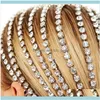 Bruiloft sieradenstogels trendy strass haar aessories voor vrouwen sieraden elegante volle kristallen kwast haarbanden lange ketting hoofddeksels druppel d