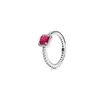 Haute qualité 100% 925 Sterling Silver fit pandora Bague Bijoux Carré couleur série polyvalent couple anneaux Fiançailles Amoureux De Mode Bague De Mariage Pour Les Femmes