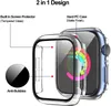 Apple Watch ケース 8 7 6 5 4 3 2 1 SE 45 mm 41 mm 38 mm 40 mm 42 mm 44 mm 強化ガラススクリーンプロテクター付きフルカバレッジ