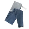 0252# 9/10 Length Stretch Washed Denim Maternity Jeans Summer Fashion Pencil Trousers Clothes for Pregnant Women Pregnancy Pants 210918