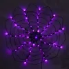 LED-Lichterkette mit schwarzem Spinnennetz, 60 LEDs, 60 cm, lila Spinnennetz-Lichter für Party, Halloween, Geisterfestival, Dekoration, batteriebetrieben