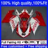 Ducati 848R 1098R에 대한 주입 Bodys 848R 1098R 1198R 848 1098 1198 S R 07 08 09 10 11 12 14NO.37 Bodywork 848S 1098S 1198S 화이트 레드 핫 2008 2009 2010 2012 OEM 페어링 키트