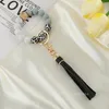 Party Favor Silicone Bead bracelet key ring anti loss wood women Tassel key chain 9 style T2I52862